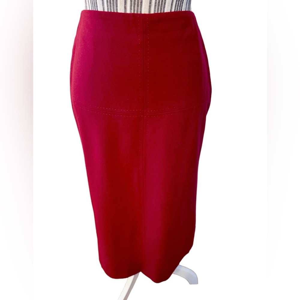 Ann Taylor Vibrant Red Wool Pencil Skirt Size 4
